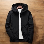 Boys Girls Waterproof Rain Jacket Lightweight soft lining Kids Windbreaker Hooded Coat Easy to Fold Black,11-12Years