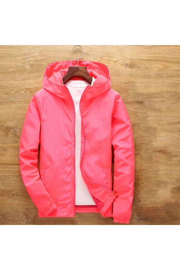Boys Girls Waterproof Rain Jacket Lightweight soft lining Kids Windbreaker Hooded Coat Easy to Fold Pink,7-8Years