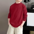 thumbnail image 1 of SEAOPEN Boys Long Sleeve Shirts Solid Color Long Sleeve Shirts for Boy Red,5 Years, 1 of 4