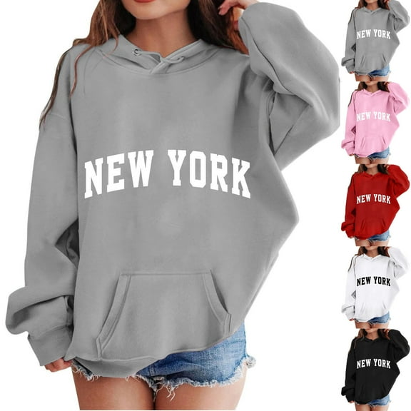 SEAOPEN Cute Hoodies For Girls Trendy Oversized Long Sleeve Fleece Sweatshirts Solid Corded Y2k Shirts Gray 2 Years Orders Placed My Account Recently