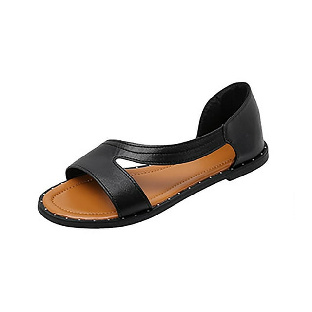 SEAOPEN Cute Sandal for Women Girls Slingback Flats Dressy Low Wedge ...
