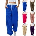 thumbnail image 1 of SEAOPEN Deals 2025 Joggers for Women Baggy Sweatpants Cinch Bottom Sweatpants with Pockets Plus Size Y2K Jogger Pants Pink,M, 1 of 6