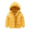 thumbnail image 1 of SEAOPEN 3-16 Years Children's Fashion Solid Color Lightweight Down Cotton Jacket Long Sleeved Hooded Casual Jacket Today Yellow,160, 1 of 3