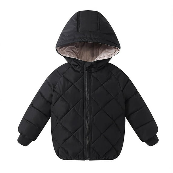 SEAOPEN Boy's Lightweight Puffer Jacket Warm Winter Coat Waterproof Outerwear Jackets Coats Black,3 Years