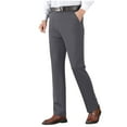 thumbnail image 1 of Htigea Dress Pants for Men Big and Tall Pants Front Flat Work Office Business Pants with Pockets Today Sales Dark Gray,XXXXL, 1 of 6