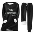 thumbnail image 1 of SEAOPEN Fleece Pajamas for Women 2-Piece Warm and Cozy Flannel Pj Set Winter Hoodies for Women Warm Fuzzy Fleece Underwear Tops Thicken Sale Black,S, 1 of 4