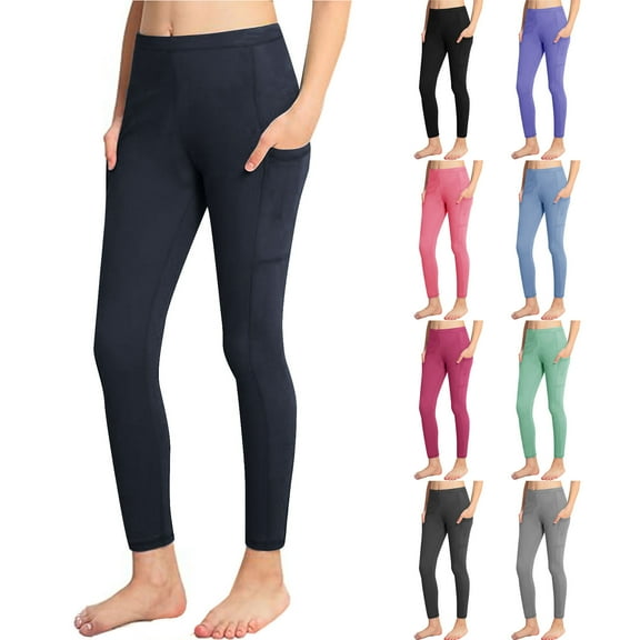 SEAOPEN Girl's Leggings with Pockets, Ankle Length Athletic Yoga Pants for Kids Clothes Black,6 Years
