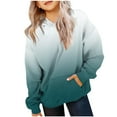 thumbnail image 1 of SEAOPEN Girls Casual Long Sleeve Hoodies Cute Oversized Fleece Pocket Sweatshirt Tops Today Green,7 Years, 1 of 5