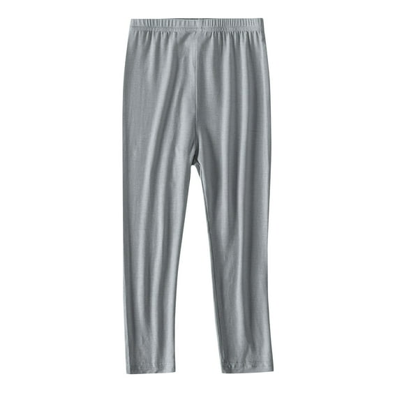 SEAOPEN Girls Leggings Cotton Leggings for Girls Tights Pants for Kids Toddler Stretchy Full Length Gray,3 Years