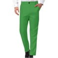 thumbnail image 1 of Htigea Men's 4-Way Stretch Straight Fit Flat Front Dress Pants Casual Pants Elastic Waist Chinos Pants Today Deals Green,XL, 1 of 6