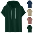 thumbnail image 1 of SEAOPEN Men's Short Sleeve Hoodie Hooded T Shirts Lightweight Sweatshirt Hoodies Pullover Today Khaki,3XL, 1 of 6