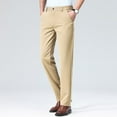 thumbnail image 1 of SEAOPEN Men's Slim Striped Casual Tapered Pant Pinstripe Wrinkle Resistant Suit Pant Lightweight Business Dress Trousers Khaki,XXXL, 1 of 5