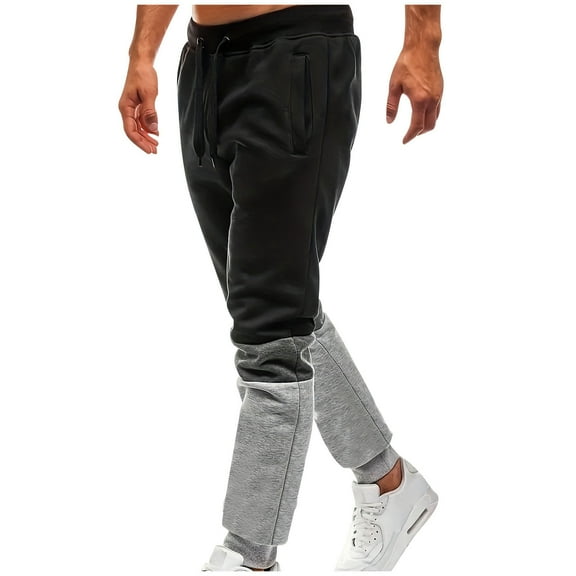 Htigea Clearance Men's Sweatpants Drawstring High Waisted Joggers Pants Slim Fit Workout Training Thigh Gym Jogger Pants with Pocket under $10.00 Black,XL