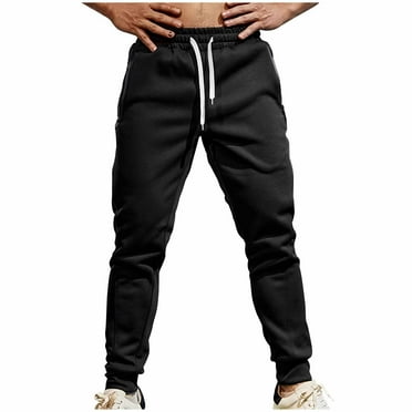 SEAOPEN Deals Men's Sweatpants with Zipper Pockets,Soft Stretch Joggers Pants for Men,Casual Athletic Workout Pants for Running Clearance Sale Black,XXL