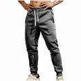 thumbnail image 1 of Htigea Clearance Men's Sweatpants with Zipper Pockets,Soft Stretch Joggers Pants for Men,Casual Athletic Workout Pants for Running Dark Gray,L, 1 of 6
