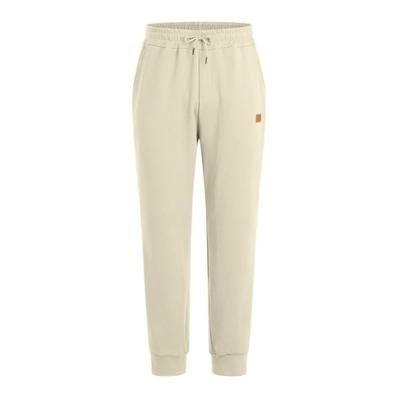 Htigea Clearance Mens Joggers Texture Pants with Pockets Sweatpants Workout Athletic Pants for Gym Running Golf Clearance Sale Beige,XXL