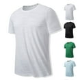 thumbnail image 1 of SEAOPEN Deals Mens Short Sleeve T Shirt Muscle Slim Fitted Crewneck Tees Shirts for Gym Workout Black,M, 1 of 5