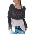 thumbnail image 1 of SEAOPEN Deals Scarf with Sleeves for Women, Shawl Wraps Knitted Cable Crochet Multifunctional Scarf Sweaters with Sleeves Clearance Sale Dark Gray,Free Size, 1 of 4