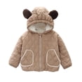 thumbnail image 1 of SEAOPEN Toddler Girls Boys Fleece Hoody Jacket Zip Up Teddy Coat Warm Winter Outwear with Pockets Today Brown,3 Years, 1 of 4