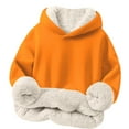 thumbnail image 1 of SEAOPEN Unisex Boys Girls Winter Sherpa Lined Hoodie Kid's Fleece Pullover Hooded Sweatshirt under 10 Orange,4 Years, 1 of 5