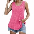 thumbnail image 1 of SEAOPEN Women Built-In Bra Tank Tops Sleeveless Casual Shirts Racerback Ribbed Fitted Tank Tops Today Hot Pink,L, 1 of 6
