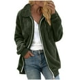 thumbnail image 1 of SEAOPEN Women Sherpa Jacket Full Zip Fuzzy Teddy Coat with Pockets Fleece Lined Warm Winter Casual Outfits Today Army Green,XXL, 1 of 5