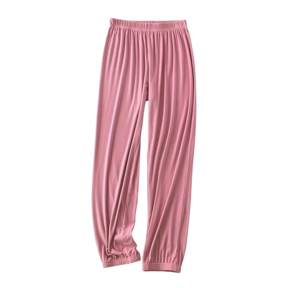 SEAOPEN Women's Fashion Fitness Sport Relaxed Loose Elastic Waist Long Sweatpants Solid Color Red,XXL