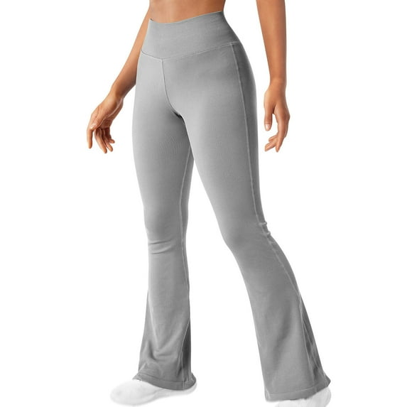 SEAOPEN Women's High Waisted Yoga Leggings with Pockets, Tummy Control Non See Through Workout Athletic Running Yoga Pants Today Sales Gray,S