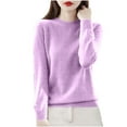 thumbnail image 1 of SEAOPEN Women's Lightweight Soft Petite Crewneck Lightweight Solid Plain Sweaters Fall Winter Pullover Jumper Tops Hot Pink,XXL, 1 of 3