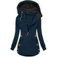 thumbnail image 1 of SEAOPEN Women's Long Winter Coat Thickened Down Alternative Jacket Warm Puffer Jacket Hooded Parka Dark Blue,XXXXL, 1 of 1