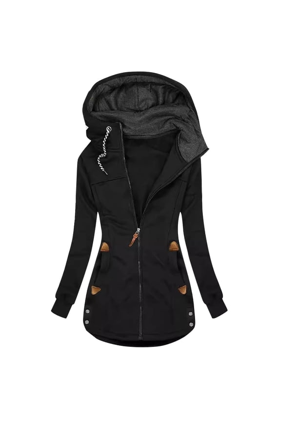 Women's Long Winter Coat Thickened Down Alternative Jacket Warm Puffer Jacket Hooded Parka Today Black,XXL