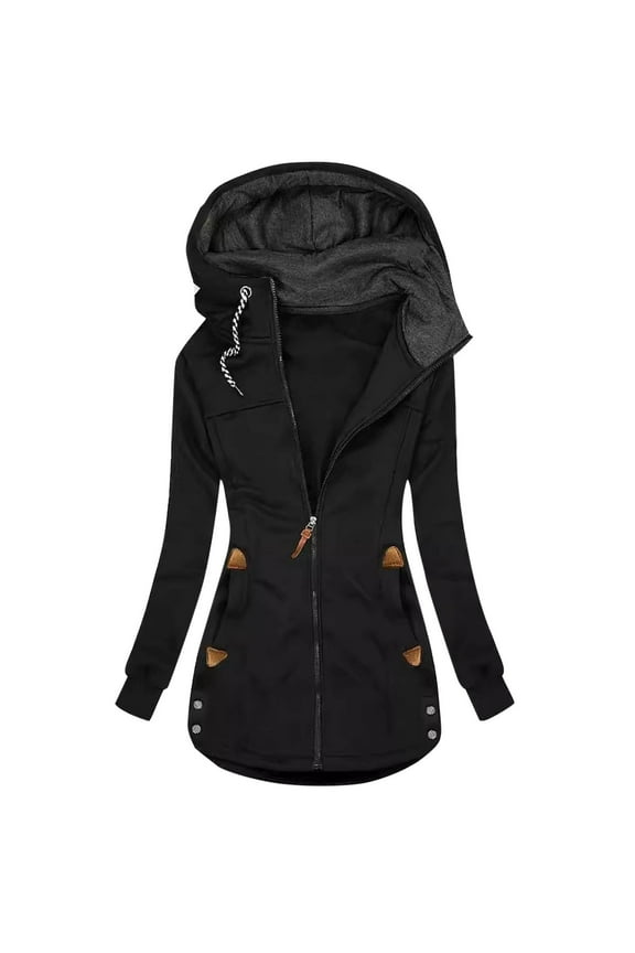 Women's Long Winter Coat Thickened Down Alternative Jacket Warm Puffer Jacket Hooded Parka Today Black,XXXL