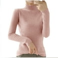 thumbnail image 1 of SEAOPEN Women's Turtleneck Tops Ribbed Pullover Sweater Long Sleeves Shirts Midweight Thermal Underwear Blouse Pink,XL, 1 of 4