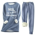 thumbnail image 1 of SEAOPEN Women's Winter Warm Sherpa Lined Fleece Sweatshirt Crewneck Sport Pullover Loungewear Tops and Lined Pants Sets Today Blue,XXL, 1 of 5