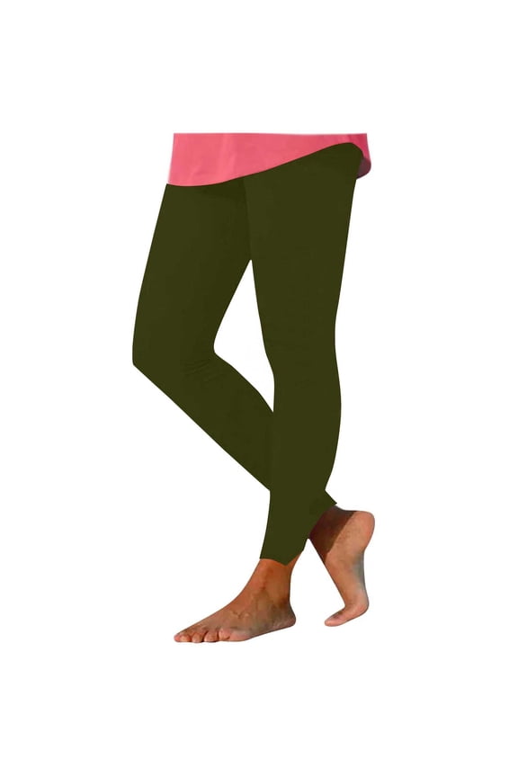 Womens Leggings Yoga Pants Elastic Waisted Split Hem Leggings Bootcut Workout Pants Today Army Green,XXL