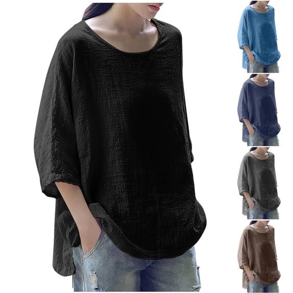 SEAOPEN Womens T Shirts Short Sleeve Crewneck Loose Casual Summer Tees Basic Tunic Tops with Pocket Blue,L