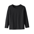 thumbnail image 1 of SEAOPEN Girls Boys Long Sleeve T Shirts Kids Fall Tops Crewneck Basic Tees Black,4 Years, 1 of 5