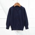 thumbnail image 1 of SEAOPEN Girls Crewneck Cardigan Long Sleeve Children Button Cotton Sweater Uniform Sweaters for Little Girls Navy,5-6 Years, 1 of 3