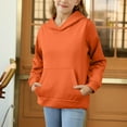 thumbnail image 1 of SEAOPEN Girls Hoodies Kids Long Pullover Hooded Sweatshirt Long hoodies for Girls Hoodie Dress with Pockets Orange,3-4 Years, 1 of 5