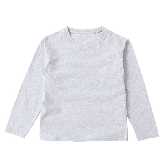SEAOPEN Girls Long Sleeve Shirts Kids Crewneck T-Shirts Fall Tops Tees Gray,7-8 Years