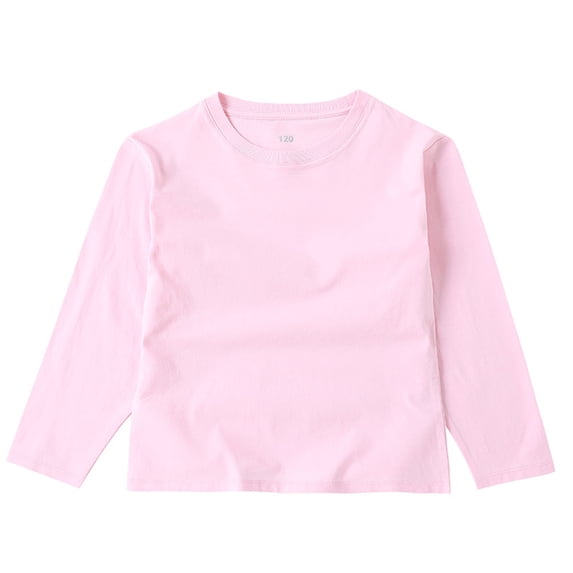 SEAOPEN Girls Long Sleeve Shirts Kids Crewneck T-Shirts Fall Tops Tees Pink,7-8 Years