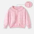 thumbnail image 1 of SEAOPEN Girls Sweaters Long Sleeve Cardigan Bolero Shrugs Button Down Closure Cover Up Tops for Toddler Kids Pink,5-6Years, 1 of 6