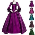 thumbnail image 1 of SEAOPEN Halloween Costume Women Lace Up Cold Shoulder Medieval Renaissance Corset Dress Witch Fairy Bell Sleeve Gothic Dress Army Green,L, 1 of 4
