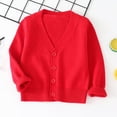 thumbnail image 1 of SEAOPEN Kids Girls Cardigan Long Sleeve Button Toddler Cardigan Knit Sweater Red,5-6 Years, 1 of 6