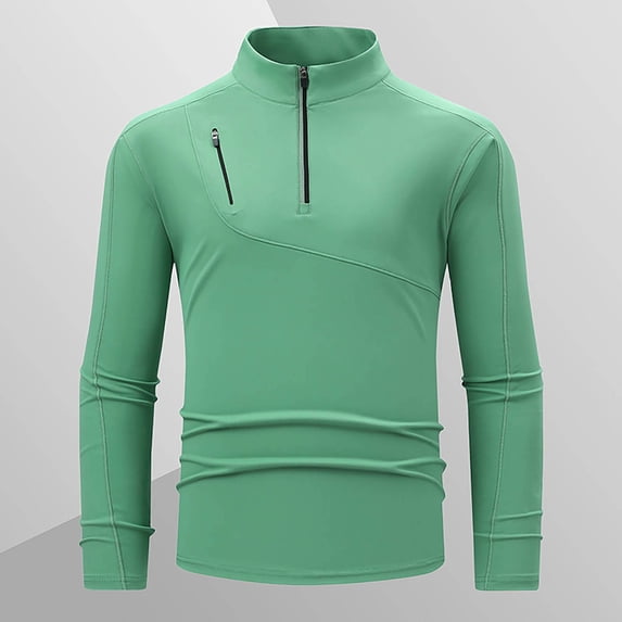 SEAOPEN Men's 1/4 Zip Pullover Mens Golf Sweaters Quarter Zip Pullover Sweatshirt Moisture Wicking Shirts for Men Mint Green XXXXL