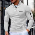 thumbnail image 1 of SEAOPEN Mens 1/4 Zip Henley Shirts Long Sleeve Spring Casual T-Shirts Solid Color Soft Basic Tops Gray XXL, 1 of 6