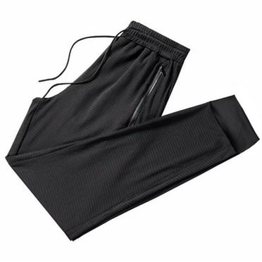 SEAOPEN Mesh Sweatpants for Men Summer 2024 Basic Solid Hiking Pants Breathable Casual Joggers Training Pants with 6 Pockets Winter Clearance Black,XL