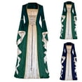 thumbnail image 1 of SEAOPEN Renaissance Costume Women, Velvet Medieval Dress for Women, Lace Up Fairy Irish Renaissance Dress for Halloween Navy,XL, 1 of 6