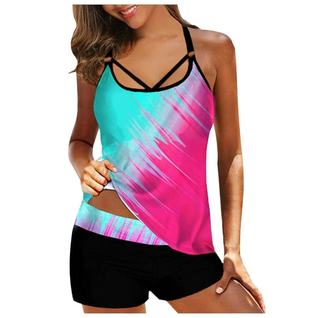 SEAOPEN Tankinis for Women Plus Size Swimsuits Dressy Casual Tie Dye