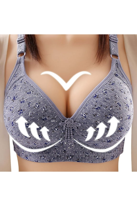 Up to 65% off Padded Push Up Bras for Women Seamless Underwire T-Shirt Bra 32A to 46DD Blue,XXL